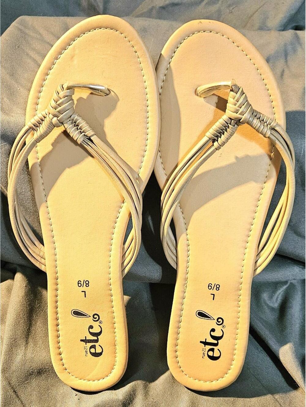 Womens Rue21 ETC! Thin Strap THONG SANDALS (Display see description)